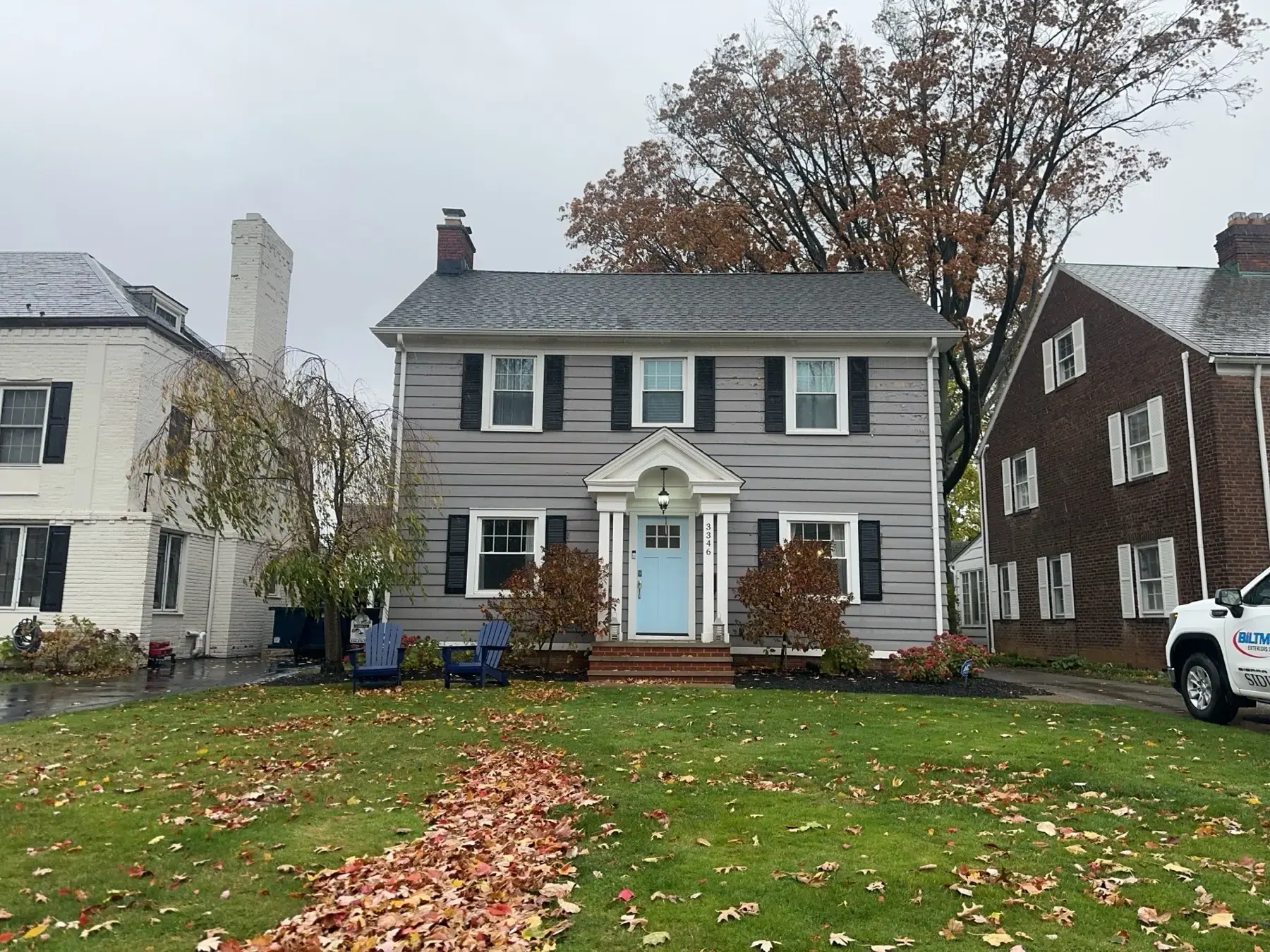 Before siding and gutter replacement in Shaker Heights