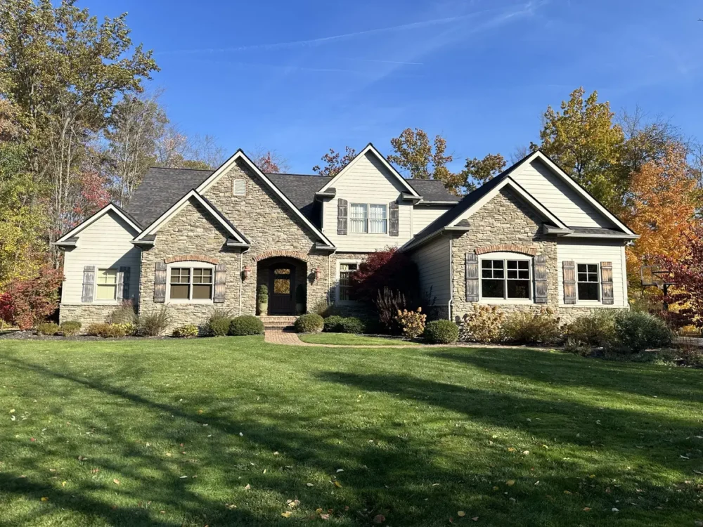Seamless gutters and fascia rake replacement in Aurora, OH by Biltmore Exteriors