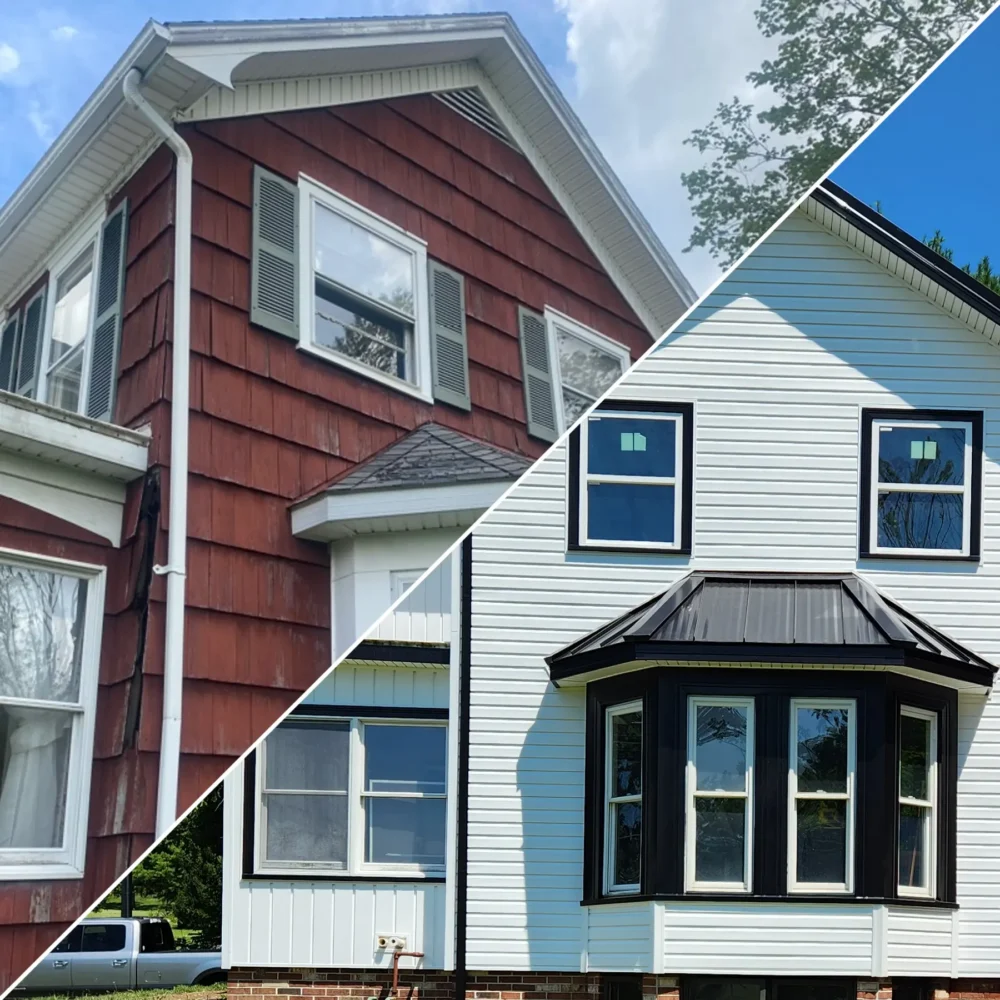 Before & After siding and other exterior upgrades by Biltmore Exteriors