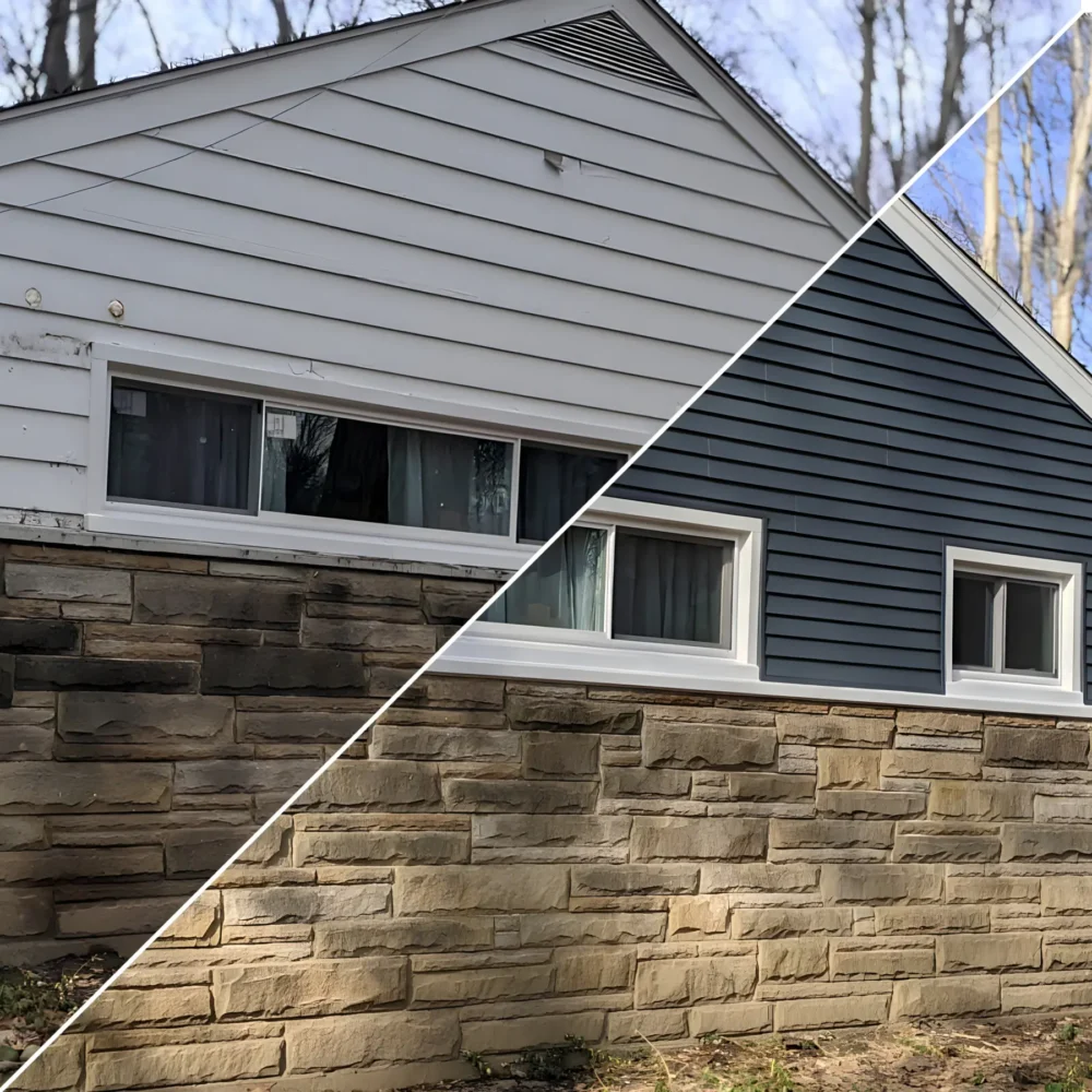 Before & After siding replacement in Mantua