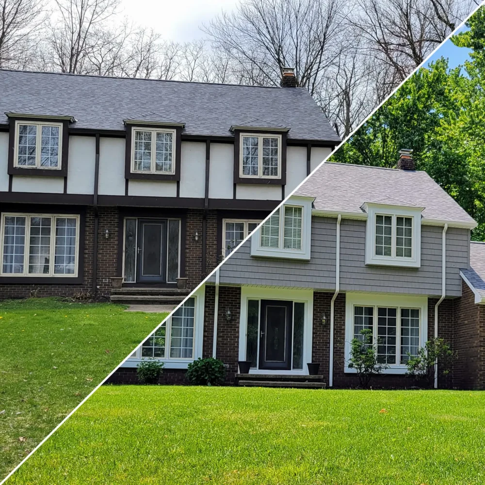 Before & After siding replacement by Biltmore Exteriors