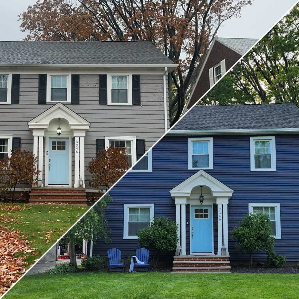 Before and After Siding and Gutter replacement in Shaker Heights